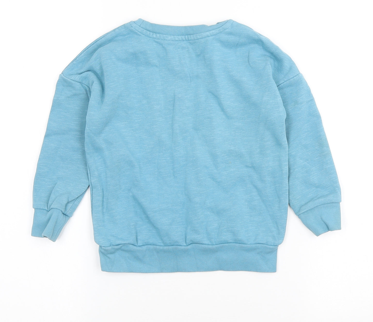 George Boys Blue Crew Neck Cotton Pullover Jumper Size 2-3 Years