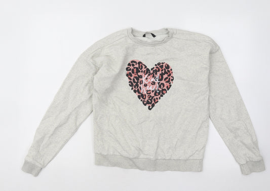 George Girls Grey Cotton Pullover Sweatshirt Size 11-12 Years Pullover - Kind Heart