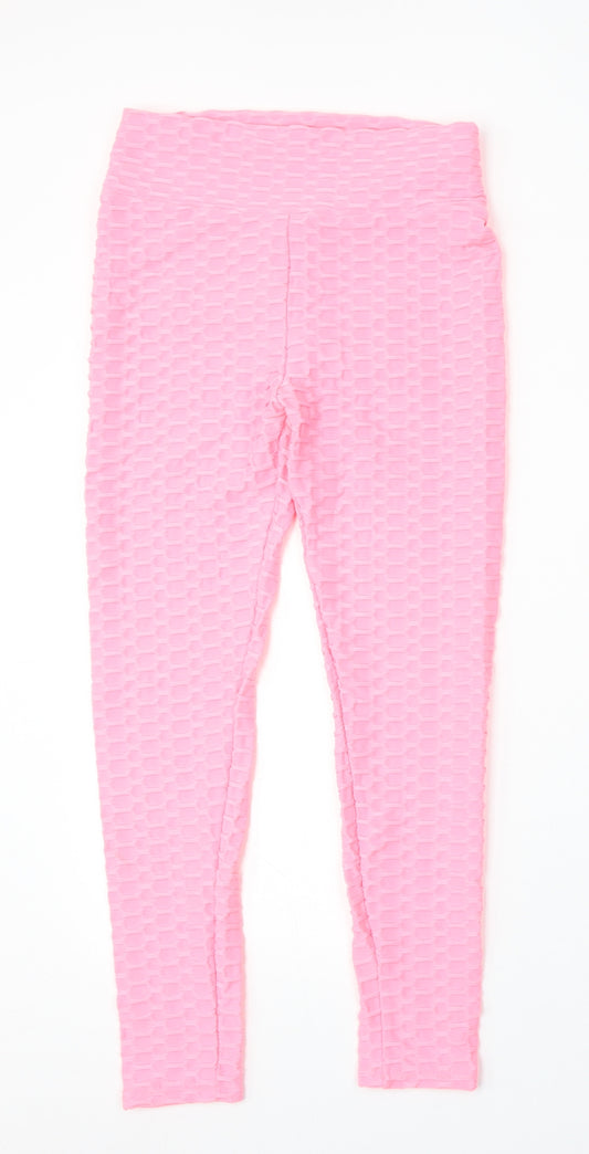 Preworn Womens Pink Polyester Jogger Leggings Size L L26 in Regular