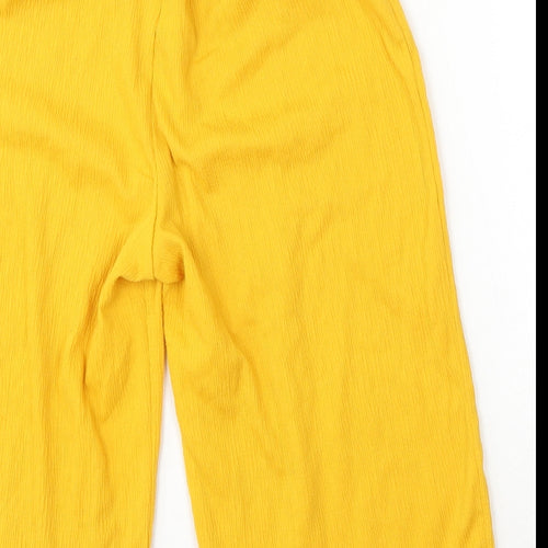Primark Girls Yellow Polyester Capri Trousers Size 10-11 Years Regular Buckle