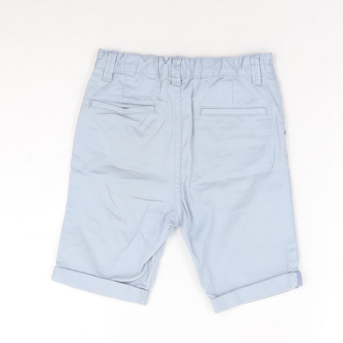 TU Boys Blue Cotton Chino Shorts Size 5-6 Years Regular Buckle