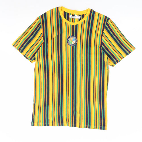 Topman Mens Multicoloured Striped Cotton T-Shirt Size S Round Neck - North Shore Long Island