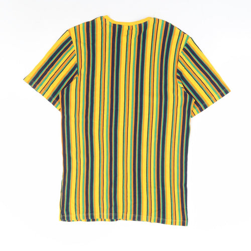 Topman Mens Multicoloured Striped Cotton T-Shirt Size S Round Neck - North Shore Long Island