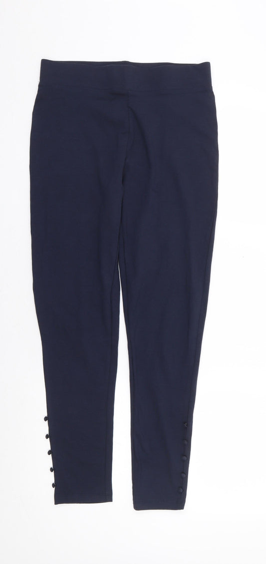 Bonmarche Womens Blue Cotton Capri Leggings Size 10 L26 in