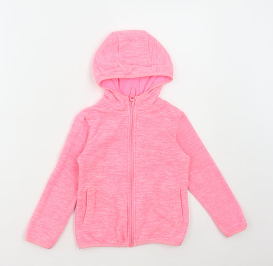 Dunnes Stores Girls Pink Polyester Full Zip Sweatshirt Size 5 Years Zip