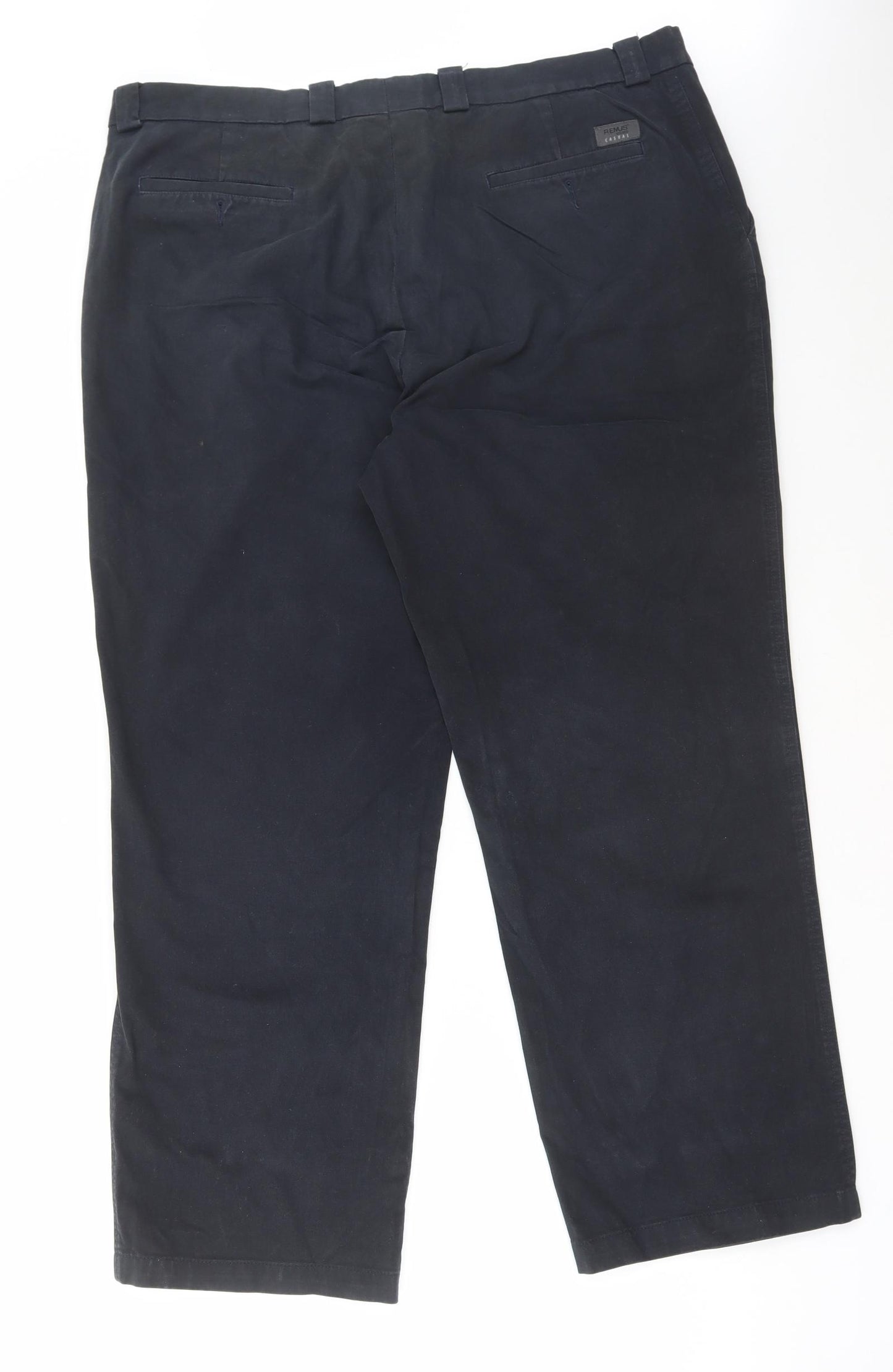 REMUS Mens Blue Cotton Chino Trousers Size 40 in L29 in Regular Zip