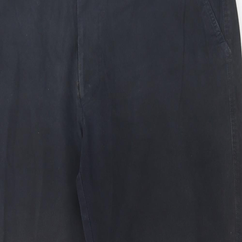 REMUS Mens Blue Cotton Chino Trousers Size 40 in L29 in Regular Zip