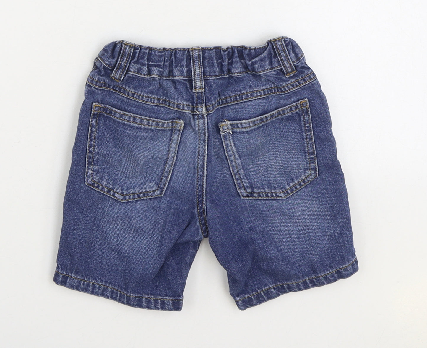 NEXT Boys Blue Cotton Bermuda Shorts Size 4-5 Years Regular Zip