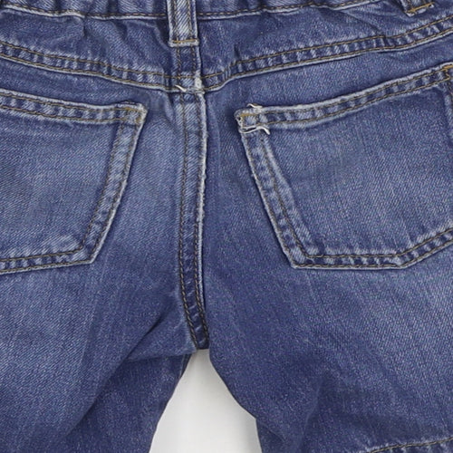 NEXT Boys Blue Cotton Bermuda Shorts Size 4-5 Years Regular Zip