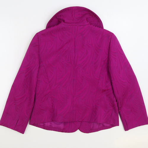 Chaus Womens Pink Geometric Jacket Size 10 Button