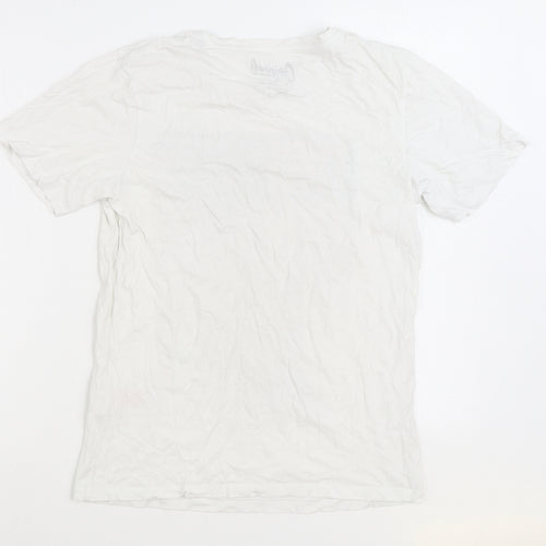 JACK & JONES Mens White Cotton T-Shirt Size M Round Neck - Originals