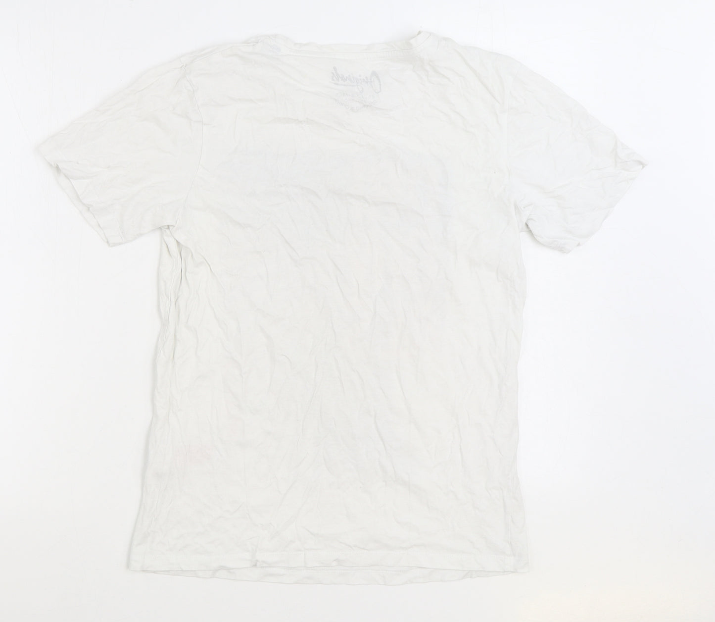 JACK & JONES Mens White Cotton T-Shirt Size M Round Neck - Originals