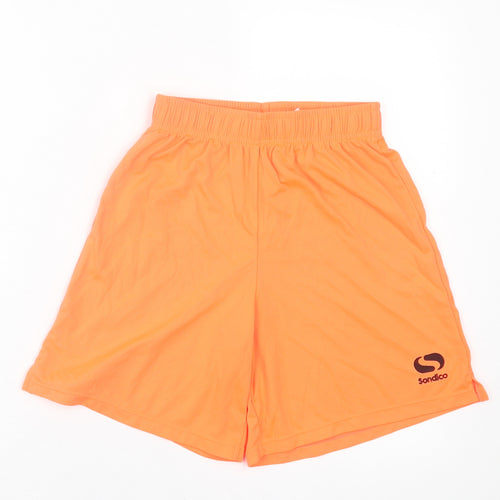Sondico Boys Orange Polyester Sweat Shorts Size 13 Years Regular Tie