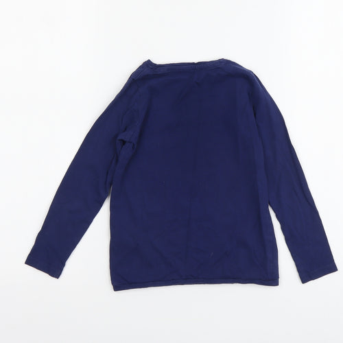 TOM TAILOR Girls Blue Cotton Basic T-Shirt Size 4-5 Years Round Neck Pullover
