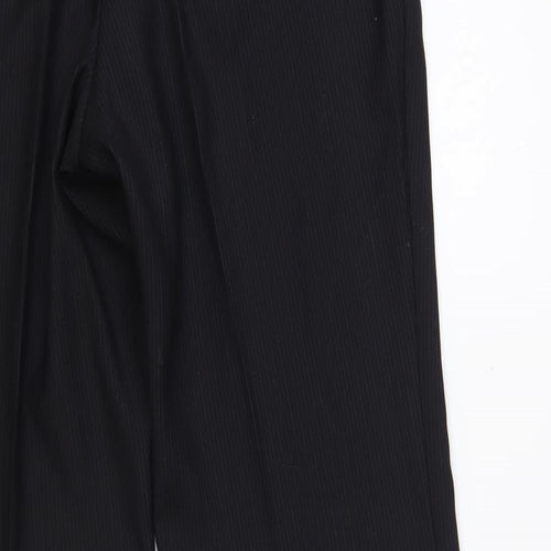 Daniel Grahame Mens Black Striped Polyester Dress Pants Trousers Size 34 in L31 in Regular Hook & Loop