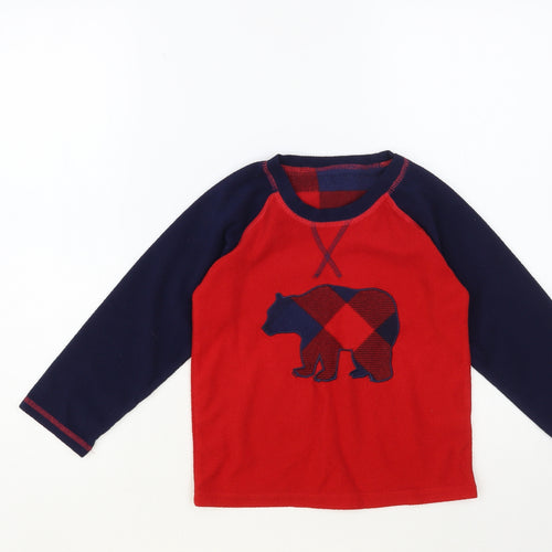 Dunnes Stores Boys Red Colourblock Polyester Pullover Sweatshirt Size 5-6 Years Pullover - Bear