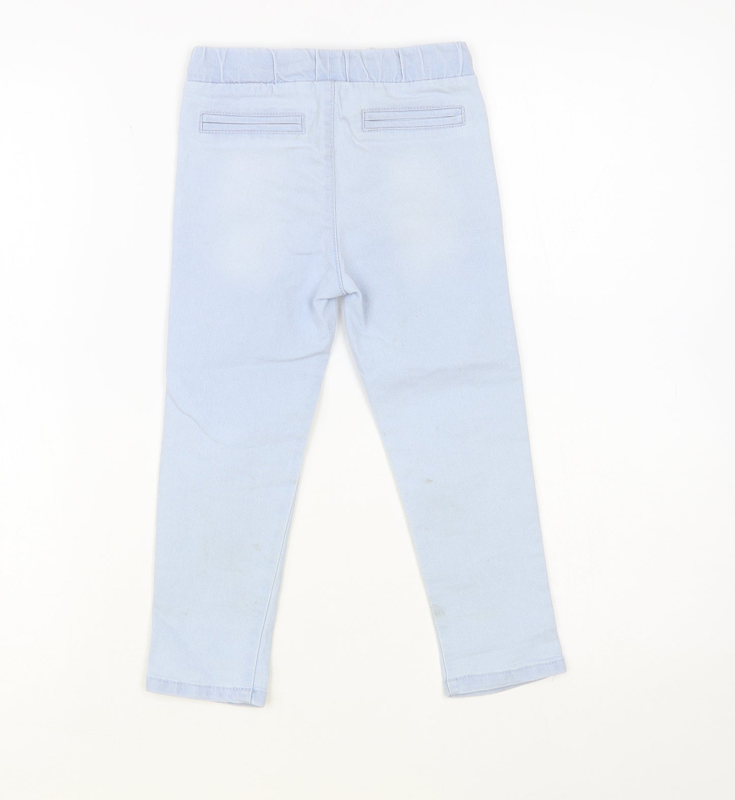 So Cute Girls Blue Cotton Straight Jeans Size 2-3 Years Regular Drawstring - Smile Everyday