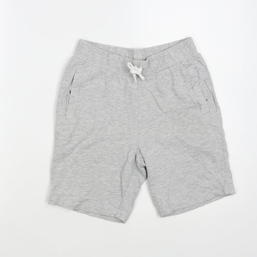 Dunnes Stores Boys Grey Cotton Sweat Shorts Size 10-11 Years Regular Drawstring