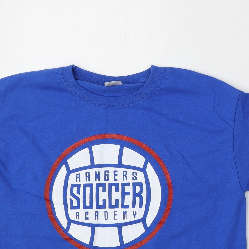 Rangers Boys Blue Cotton Basic T-Shirt Size 7-8 Years Round Neck - Rangers FC Academy