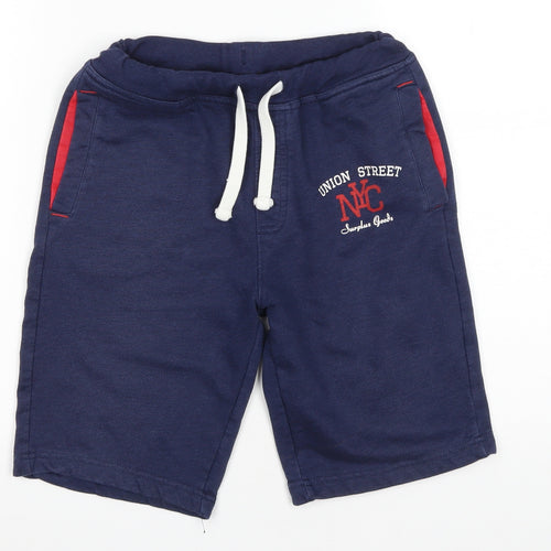 Demo Boys Blue Polyester Sweat Shorts Size 11-12 Years Regular