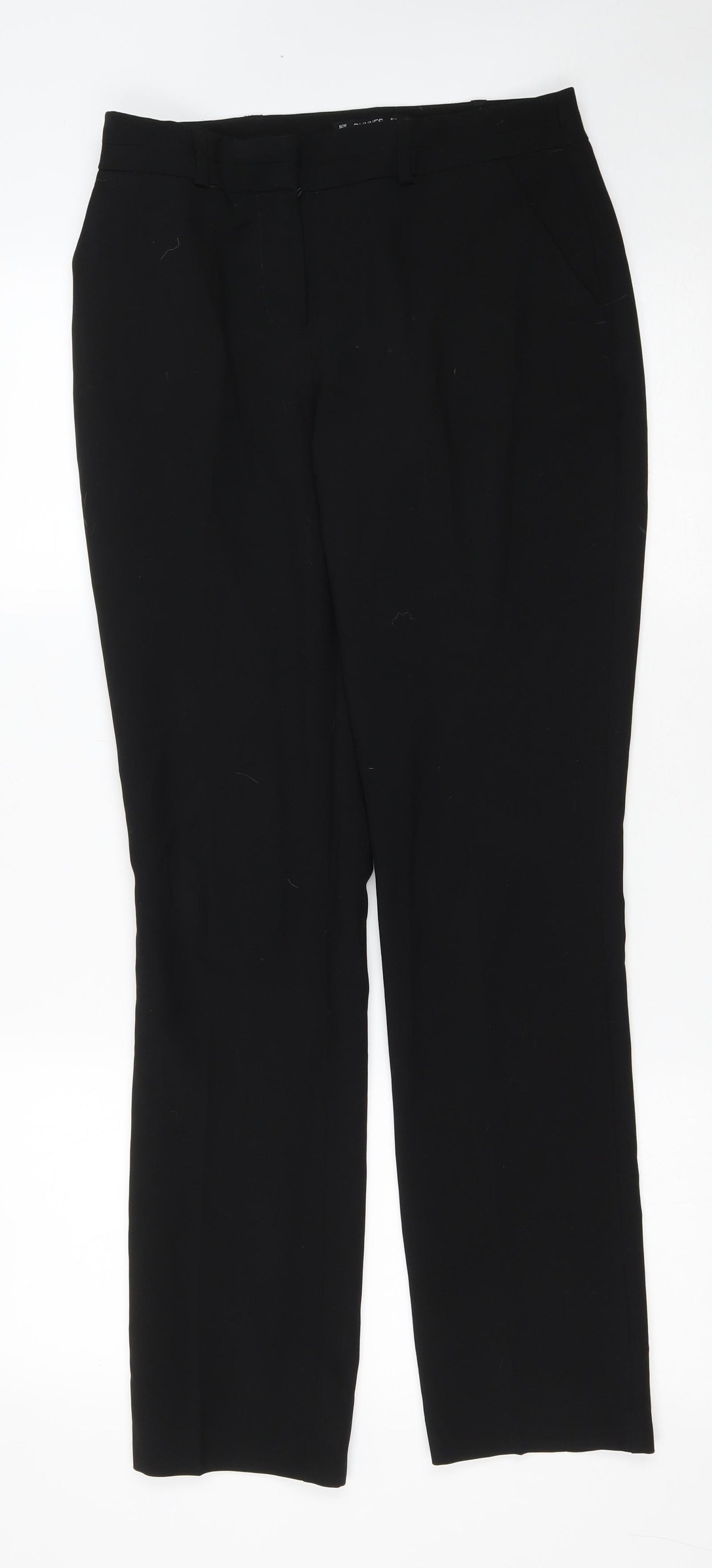 Dunes Womens Black Polyester Dress Pants Trousers Size 8 L29 in Regular Zip