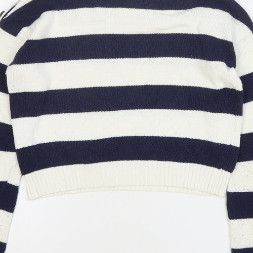 Kylie Girls Multicoloured Round Neck Striped Cotton Pullover Jumper Size 11-12 Years Pullover