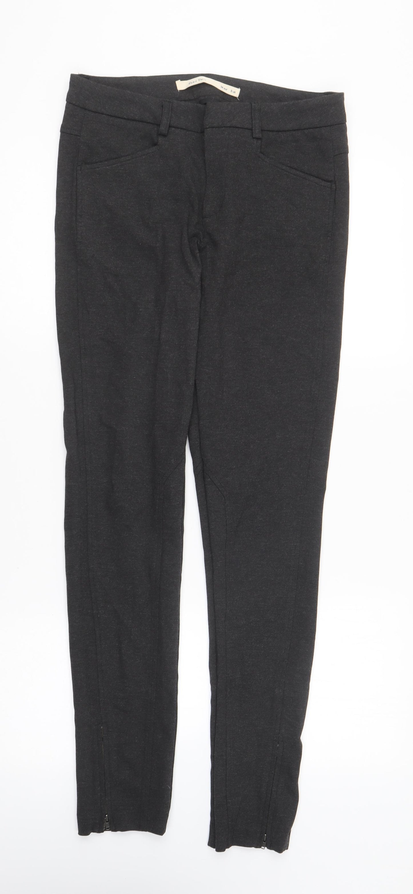 Part Two Womens Grey Viscose Trousers Size 8 L31 in Regular