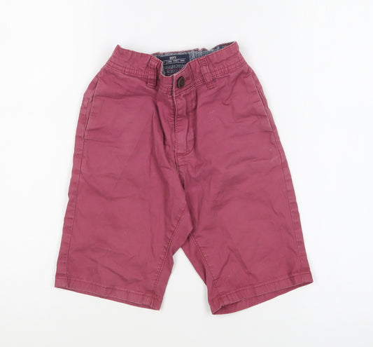 Matalan Boys Pink Cotton Chino Shorts Size 7 Years Regular Buckle