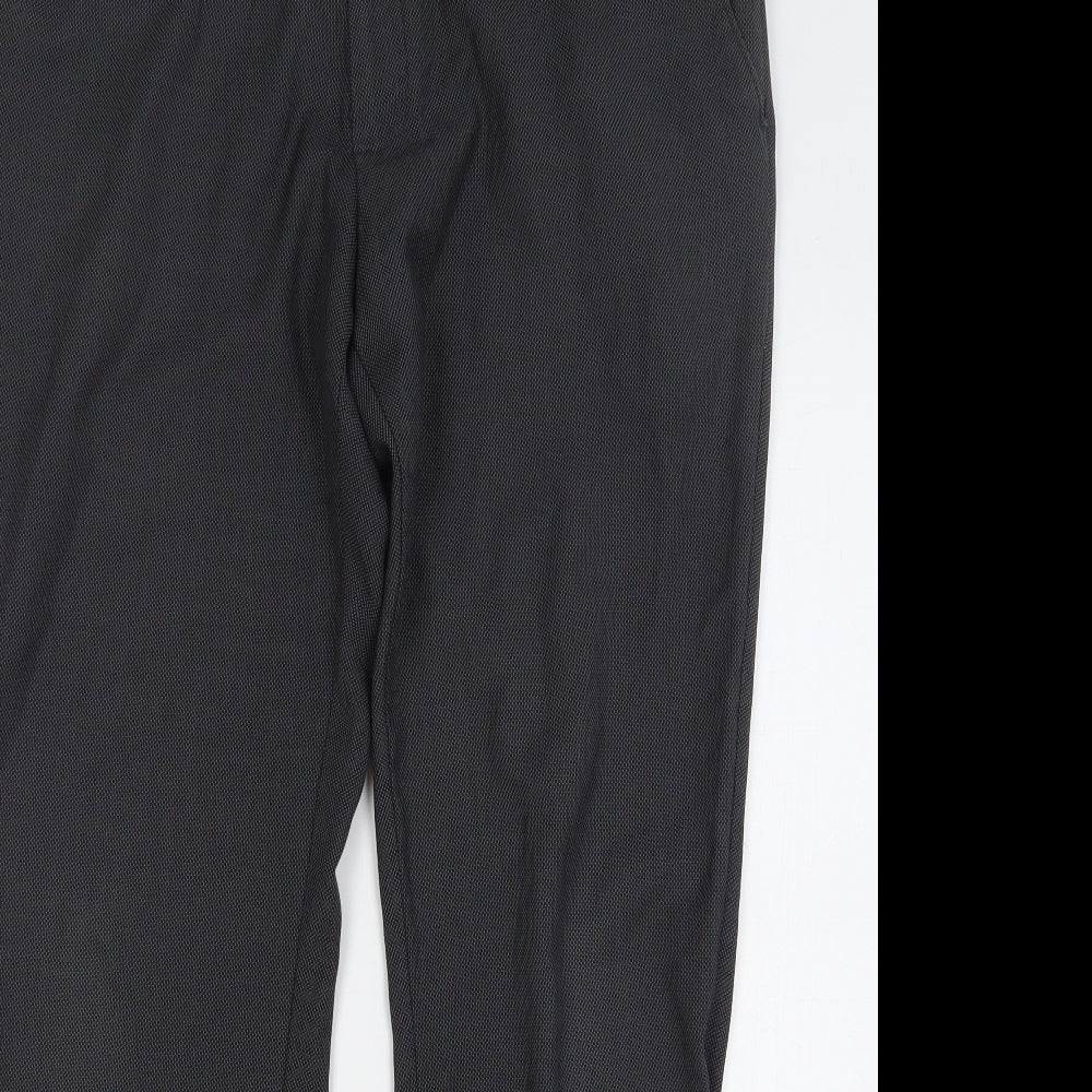 NEXT Mens Grey Polka Dot Polyester Trousers Size 36 L32 in Regular Button