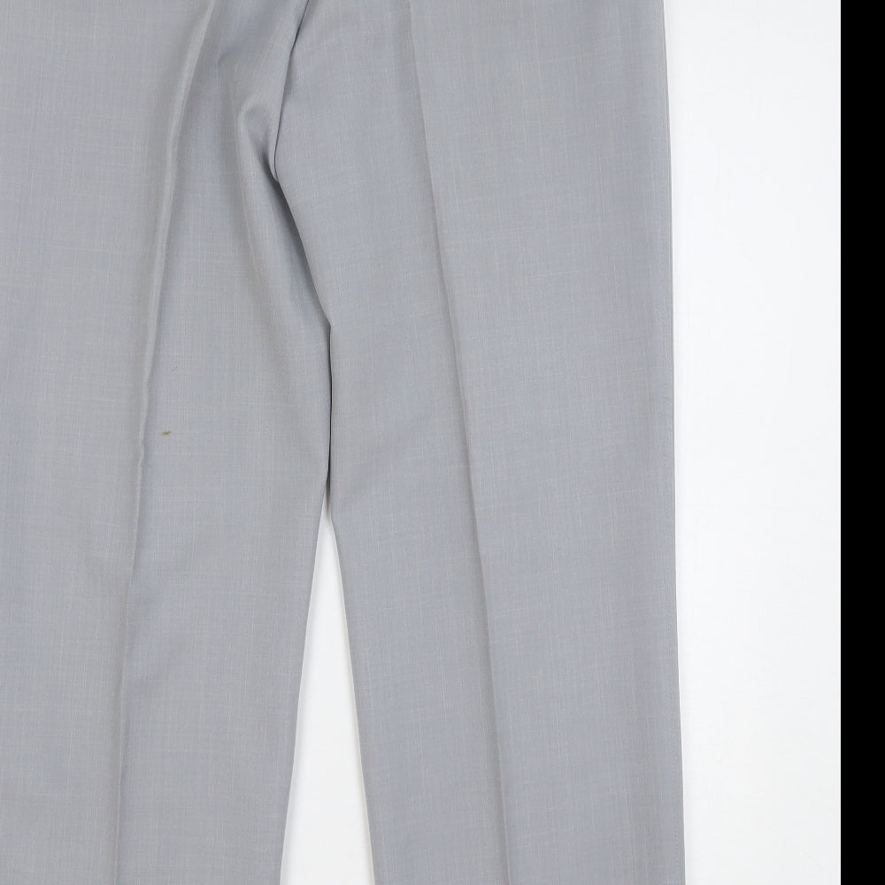 Farah Womens Grey Polyester Trousers Size 36 L31 in Regular Button