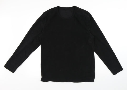 Preworn Mens Black Polyester Pullover Sweatshirt Size M