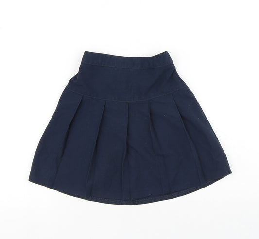 Dunnes Stores Girls Blue Polyester Pleated Skirt Size 4-5 Years Regular Pull On