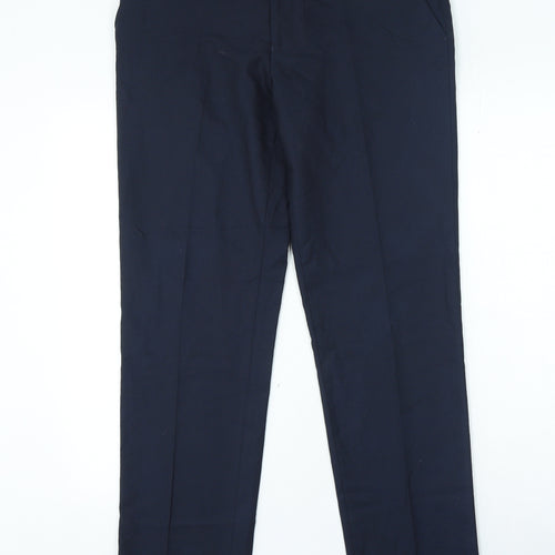 NEXT Mens Blue Polyester Trousers Size 34 in L27 in Regular Zip