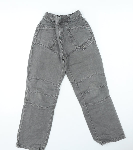 F&F Boys Grey Cotton Straight Jeans Size 9-10 Years Regular Zip