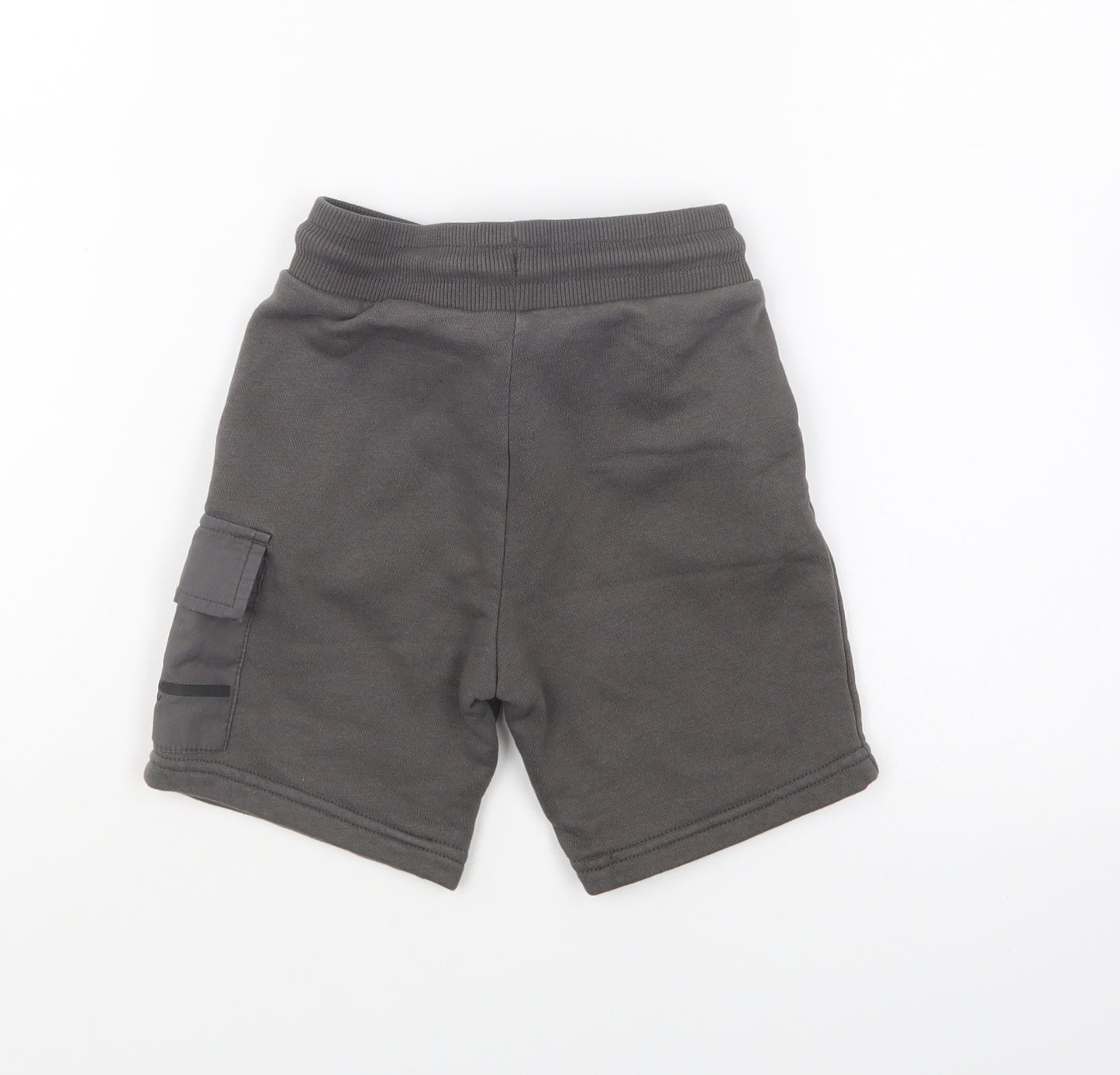 George Boys Grey Cotton Cargo Shorts Size 5-6 Years Regular Drawstring