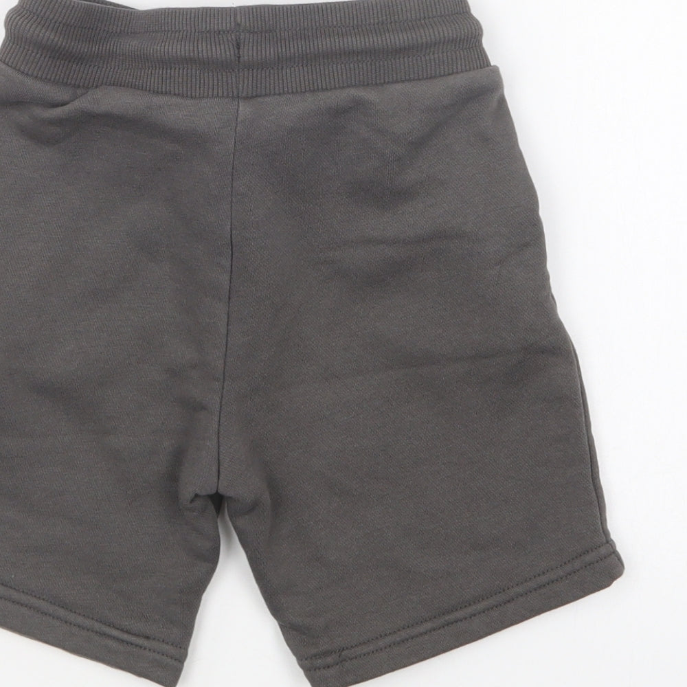 George Boys Grey Cotton Cargo Shorts Size 5-6 Years Regular Drawstring