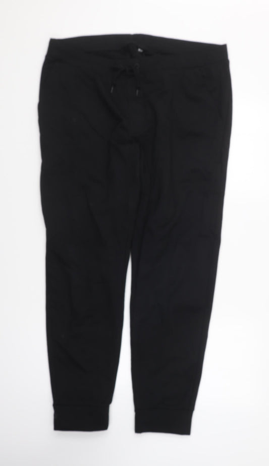 Preworn Mens Black Polyester Jogger Trousers Size XL L27 in Regular Drawstring