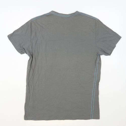 Dunnes Stores Mens Grey Cotton T-Shirt Size L Crew Neck - Hennesy Giants