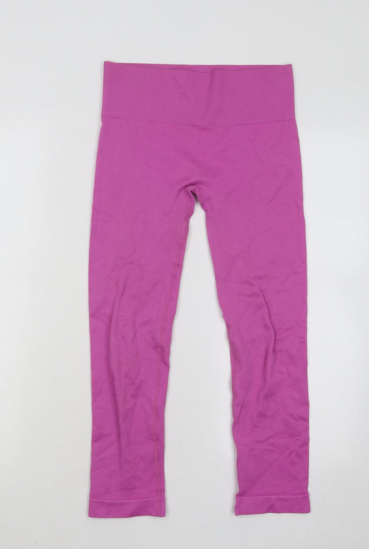 Primark Womens Purple Nylon Compression Leggings Size 10 L22 in Regular