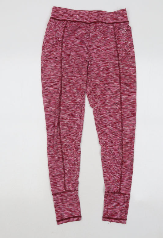 Boohoo Womens Pink Geometric Polyester Compression Leggings Size 8 L32 in Regular Pullover