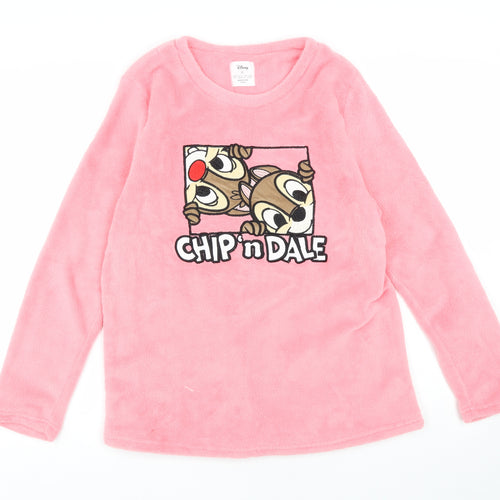 Primark Girls Pink Solid Polyester Top Pyjama Top Size S - Chip & Dale