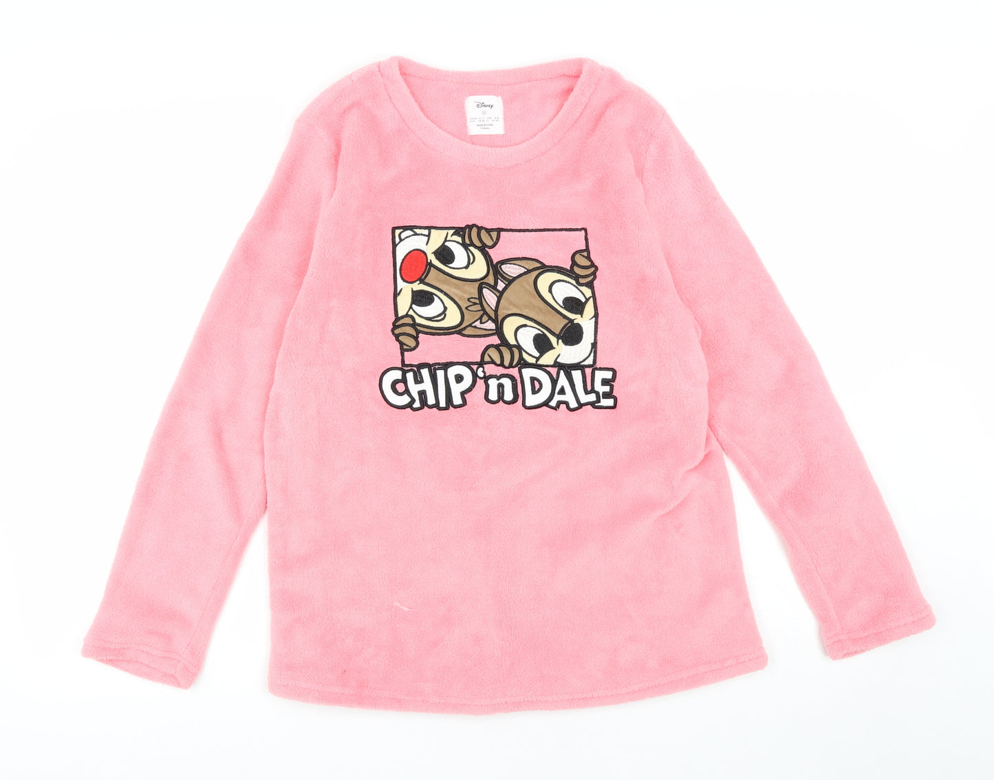 Primark Girls Pink Solid Polyester Top Pyjama Top Size S - Chip & Dale