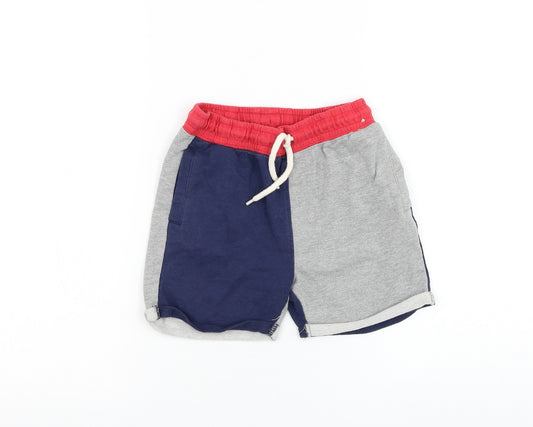 Cotton On Boys Multicoloured Colourblock Cotton Sweat Shorts Size 6 Years Regular Drawstring