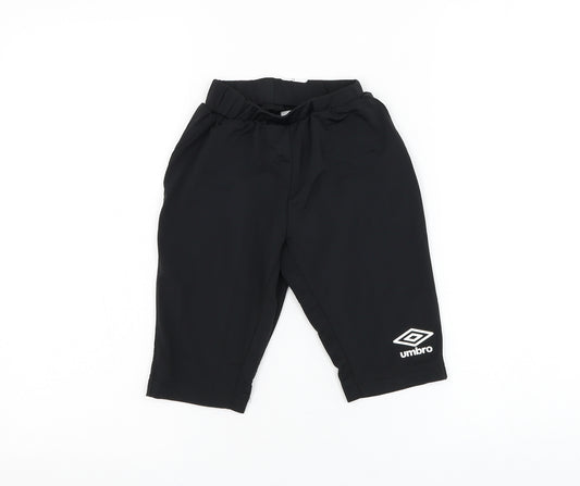 Umbro Boys Black Nylon Biker Shorts Size 10-11 Years Regular