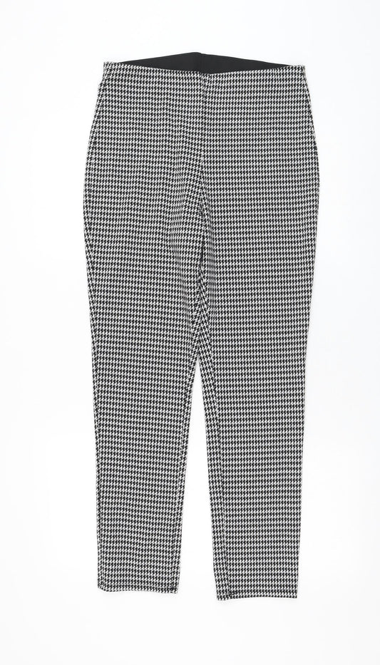 H&M Womens Black Houndstooth Polyester Capri Leggings Size M L27 in
