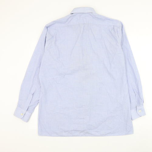 BHS Mens Blue Cotton Dress Shirt Size 16.5 Collared Button