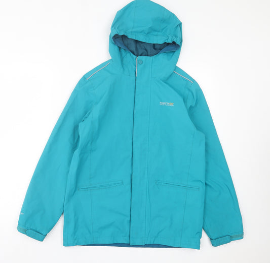 Regatta Mens Blue Rain Coat Coat Size S Zip