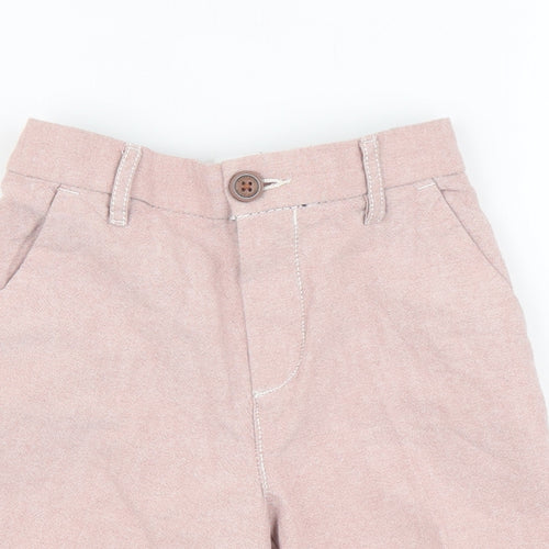 NEXT Boys Pink Cotton Chino Shorts Size 6 Years Regular Zip - Button