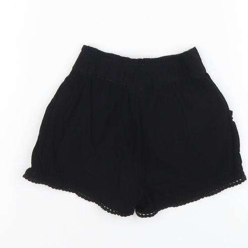NEXT Girls Black Viscose Bermuda Shorts Size 3 Years Regular Buckle