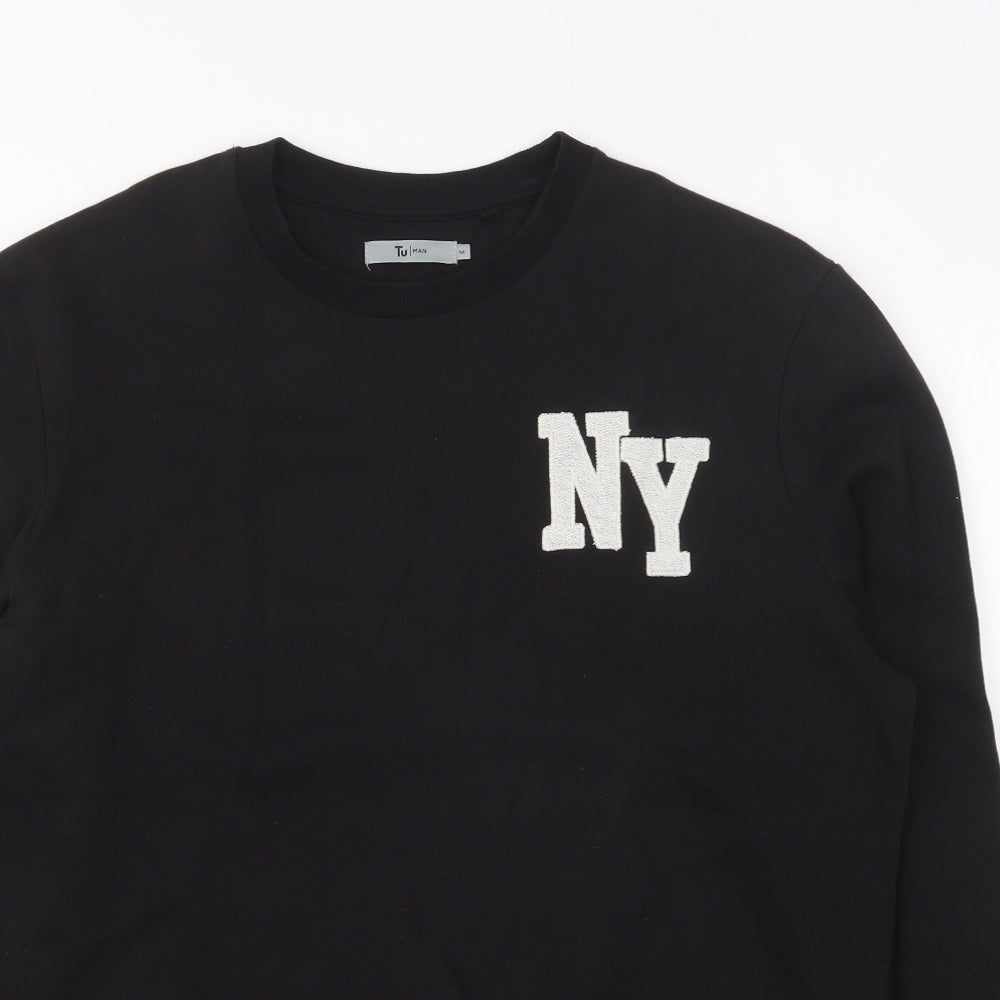 TU Mens Black Cotton Pullover Sweatshirt Size M - New York